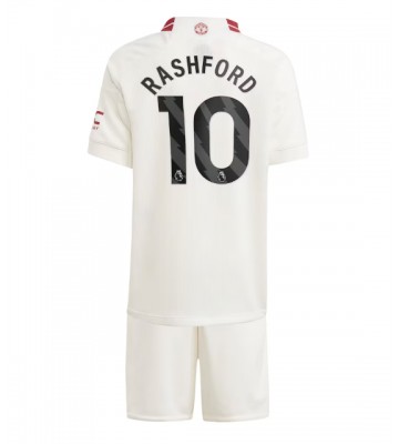 Manchester United Marcus Rashford #10 Koszulka Trzecich Dziecięca 2023-24 Krótki Rękaw (+ Krótkie spodenki)